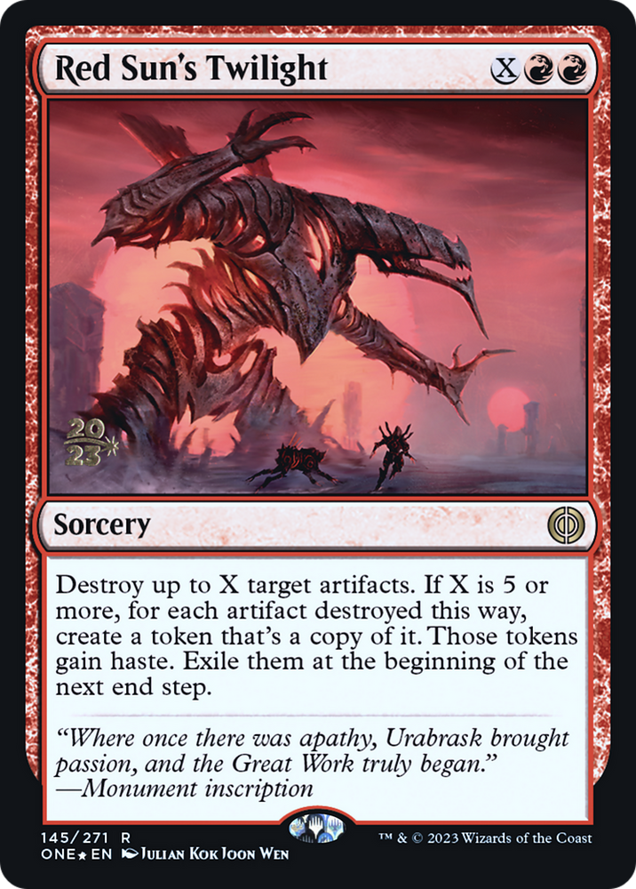Red Sun's Twilight [Phyrexia: All Will Be One Prerelease Promos] Magic: The Gathering