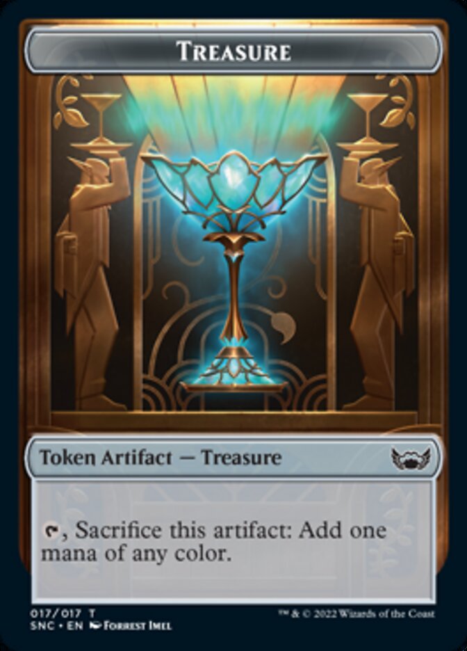 Treasure (017) // Angel Double-Sided Token [Streets of New Capenna Tokens] Magic: The Gathering