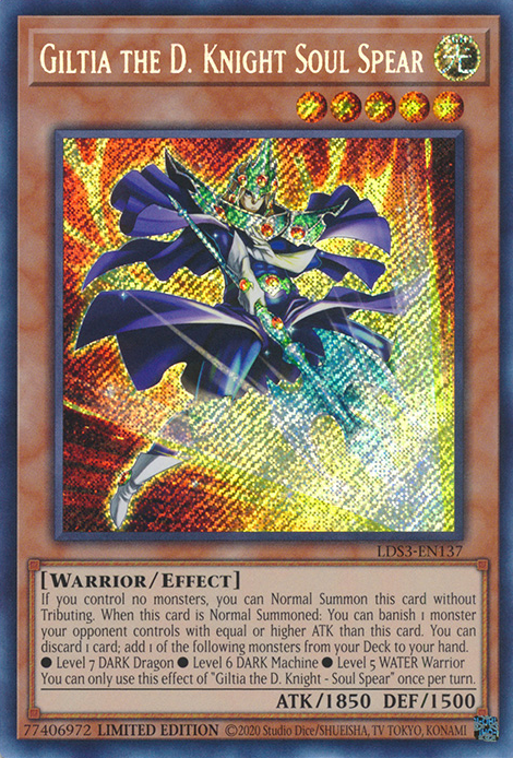 Giltia the D. Knight Soul Spear [LDS3-EN137] Secret Rare - Yugioh Cards For Your TCG Needs!