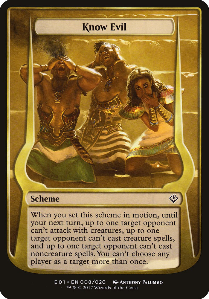 Know Evil (Schemes) [Archenemy: Nicol Bolas Schemes] Magic: The Gathering