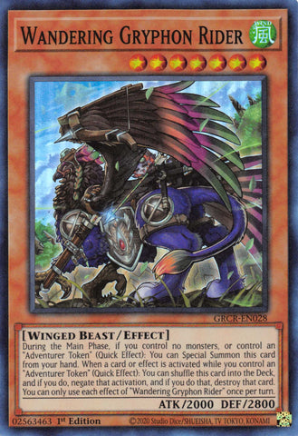 Wandering Gryphon Rider [GRCR-EN028] Super Rare - Yugioh Cards For Your TCG Needs!