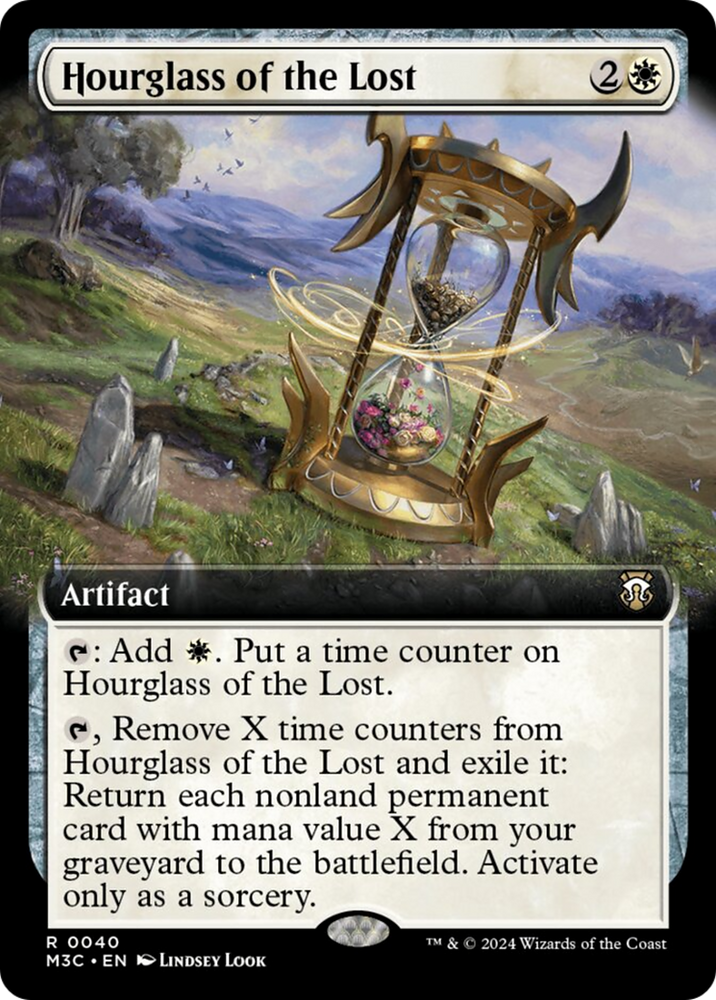 Hourglass of the Lost (Extended Art) (Ripple Foil) [Modern Horizons 3 Commander] Magic: The Gathering