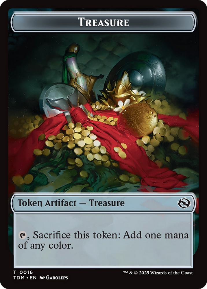 Spirit // Treasure Double-Sided Token [Tarkir: Dragonstorm Commander Tokens] Magic: The Gathering