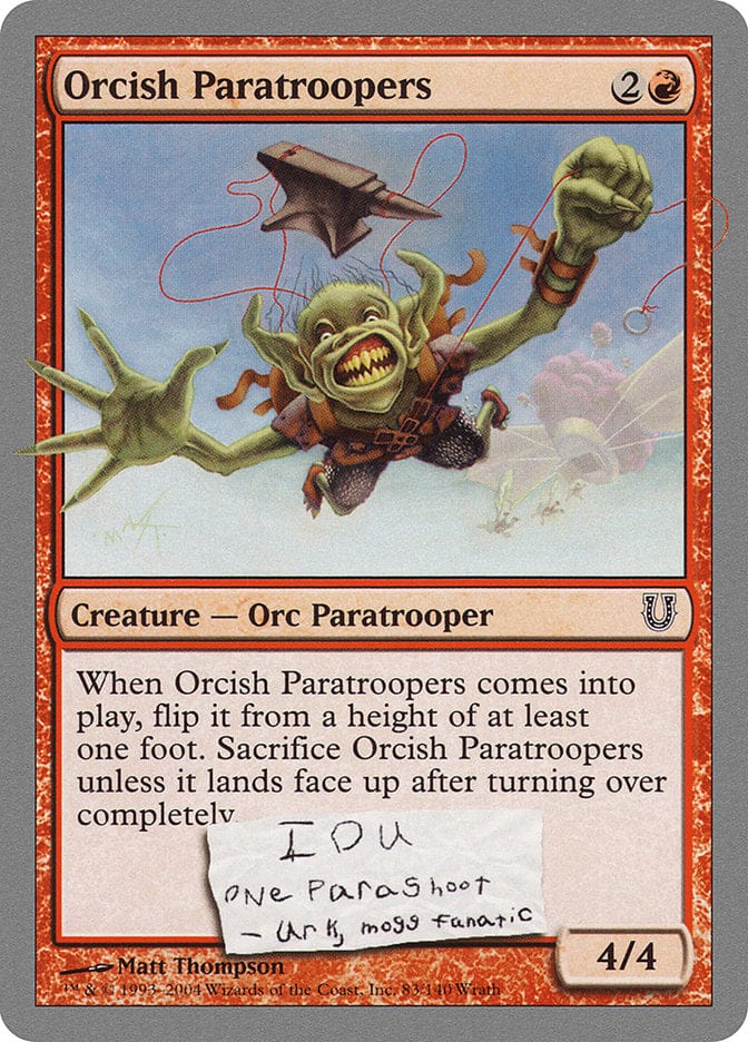 Orcish Paratroopers [Unhinged] Magic: The Gathering