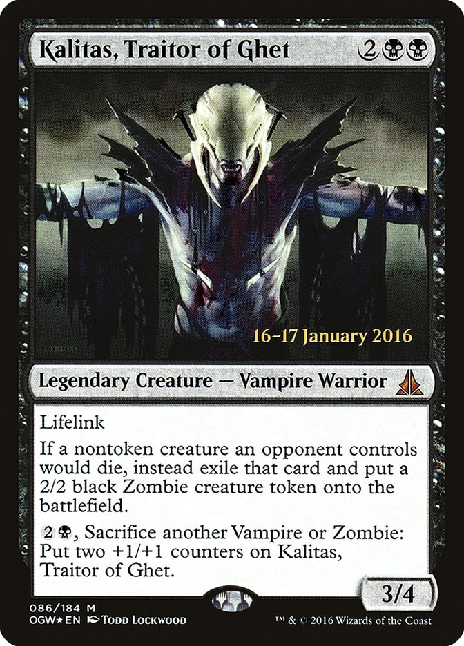 Kalitas, Traitor of Ghet [Oath of the Gatewatch Prerelease Promos] Magic: The Gathering