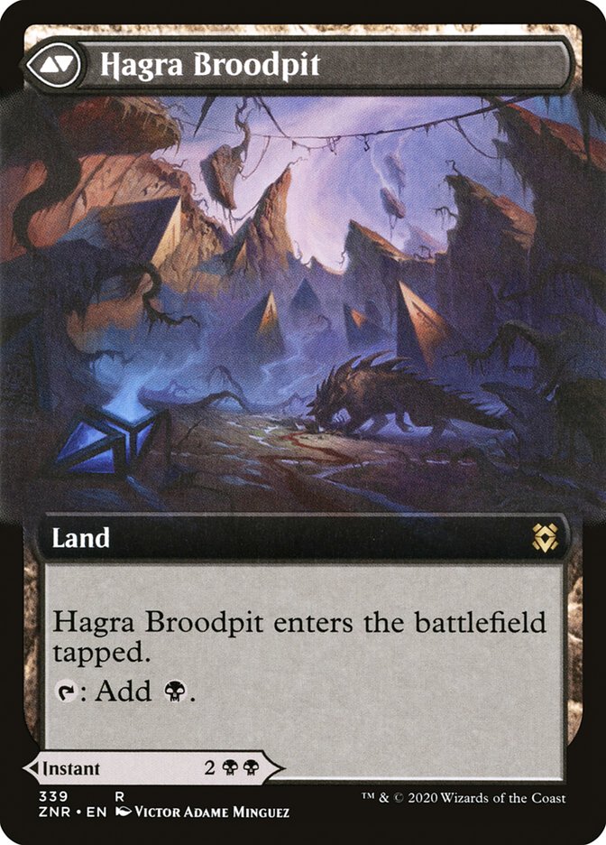 Hagra Mauling // Hagra Broodpit (Extended Art) [Zendikar Rising] Magic: The Gathering
