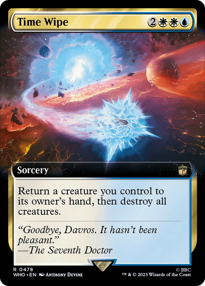 Time Wipe (Extended Art) [Doctor Who] Magic: The Gathering
