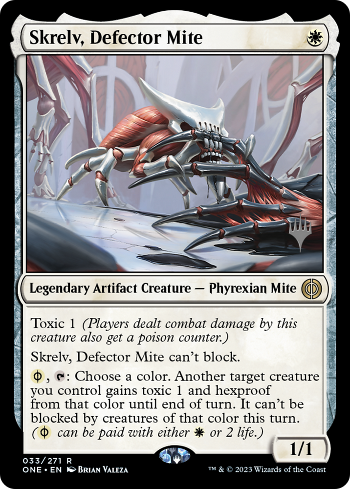 Skrelv, Defector Mite (Promo Pack) [Phyrexia: All Will Be One Promos] Magic: The Gathering