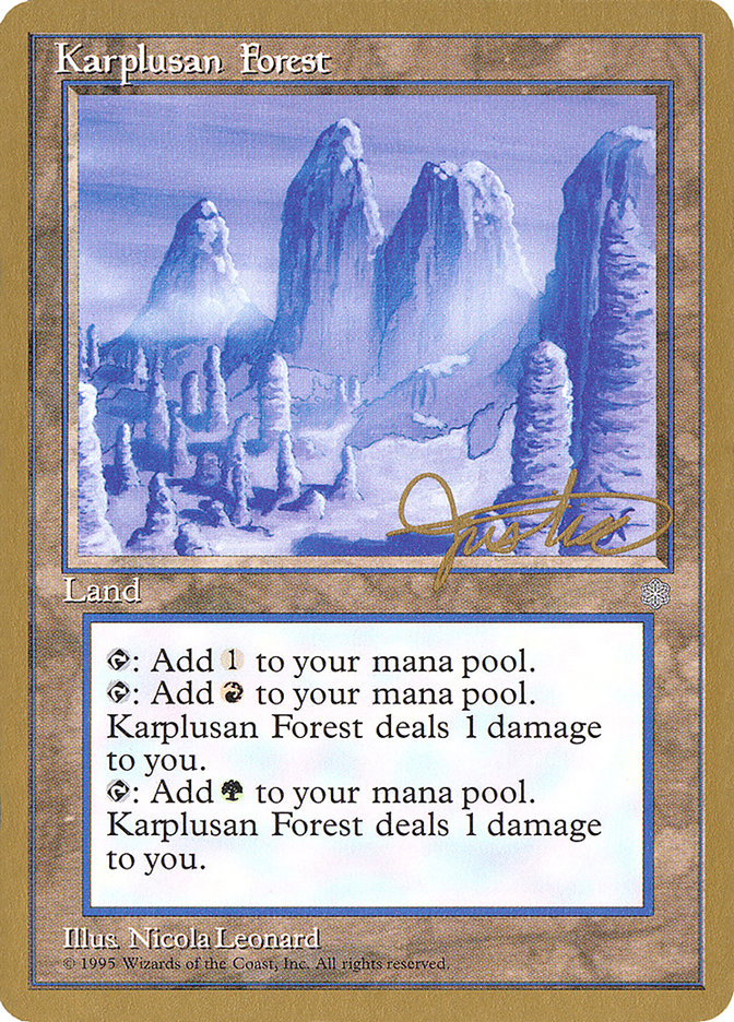 Karplusan Forest (Mark Justice) [Pro Tour Collector Set] Magic: The Gathering