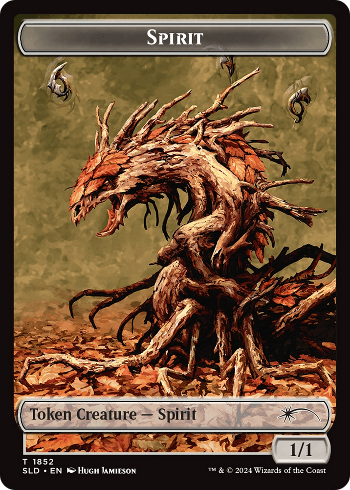 Spirit (SLD) // Clue (CMM) Double-Sided Token [Secret Lair: From Cute to Brute Tokens] Magic: The Gathering