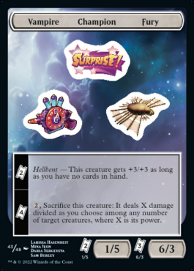 Vampire Champion Fury [Unfinity Stickers] Magic: The Gathering