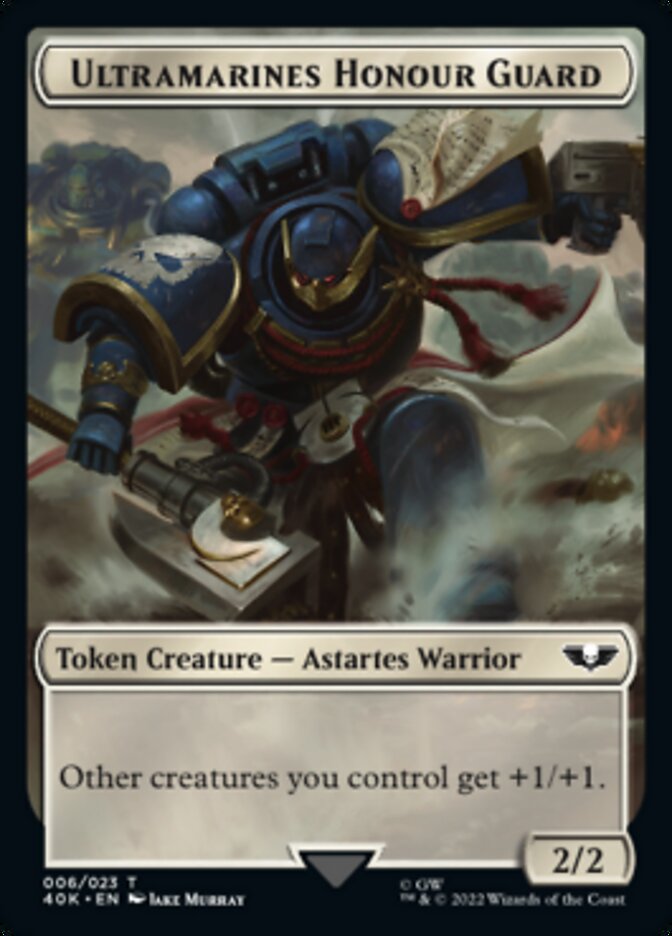 Soldier (003) // Ultramarines Honour Guard Double-Sided Token (Surge Foil) [Warhammer 40,000 Tokens] Magic: The Gathering