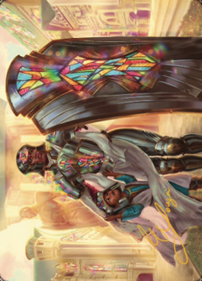 Guardian of New Benalia Art Card (Gold-Stamped Signature) [Dominaria United Art Series] Magic: The Gathering