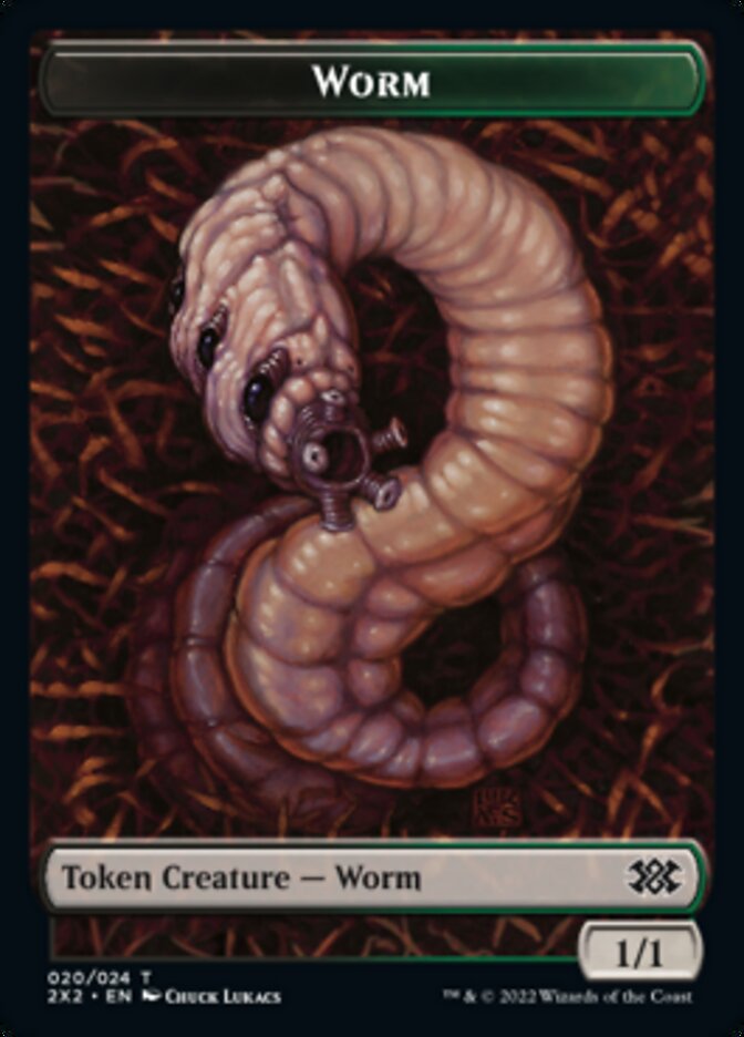 Worm // Knight Double-Sided Token [Double Masters 2022 Tokens] Magic: The Gathering