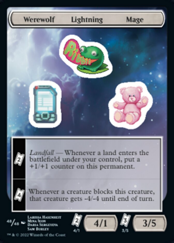 Werewolf Lightning Mage [Unfinity Stickers] Magic: The Gathering
