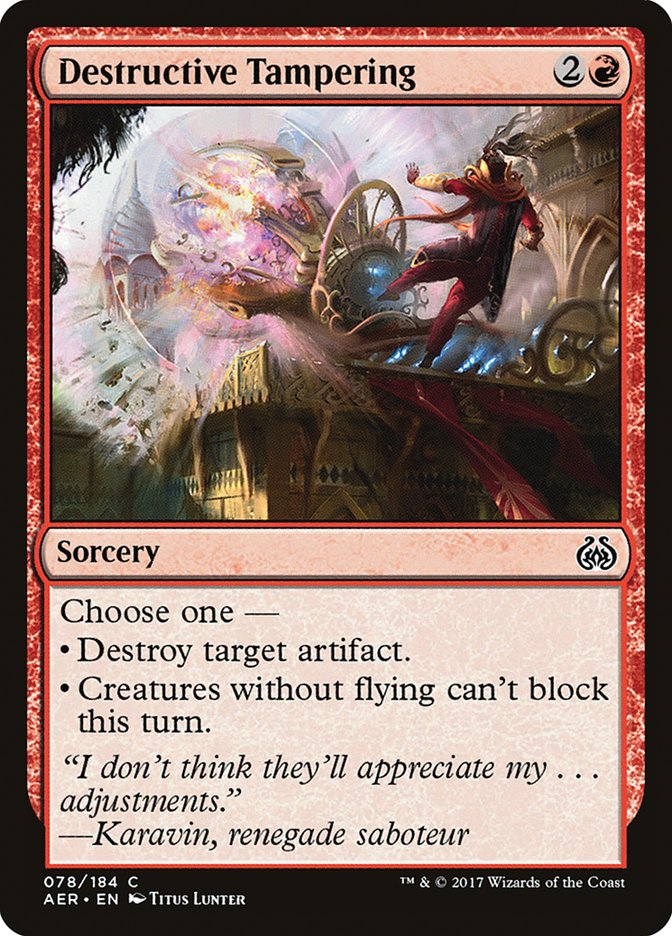 Destructive Tampering [Aether Revolt] Magic: The Gathering