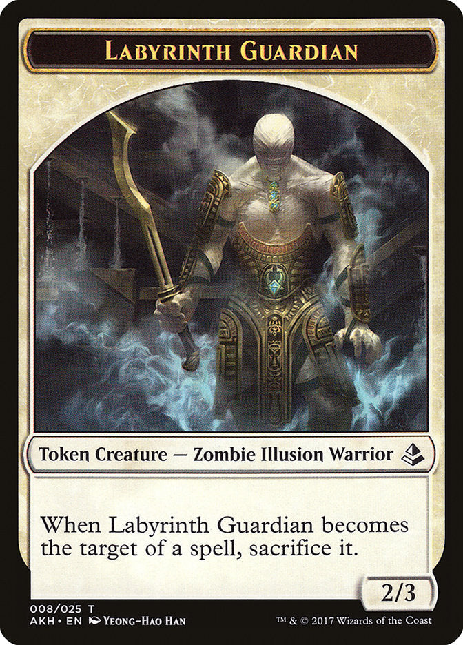Warrior // Labyrinth Guardian Double-Sided Token [Amonkhet Tokens] Magic: The Gathering