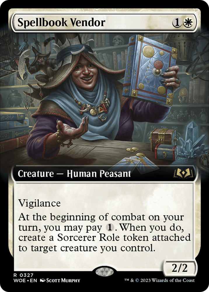 Spellbook Vendor (Extended Art) [Wilds of Eldraine] Magic: The Gathering
