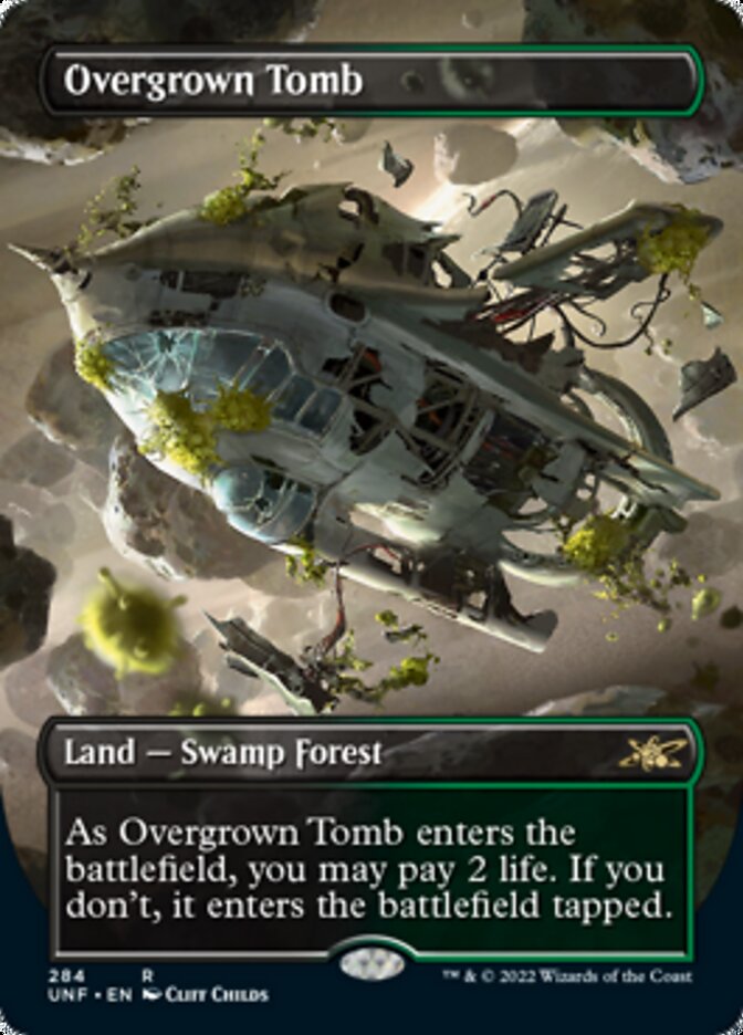 Overgrown Tomb (Borderless) [Unfinity] Magic: The Gathering