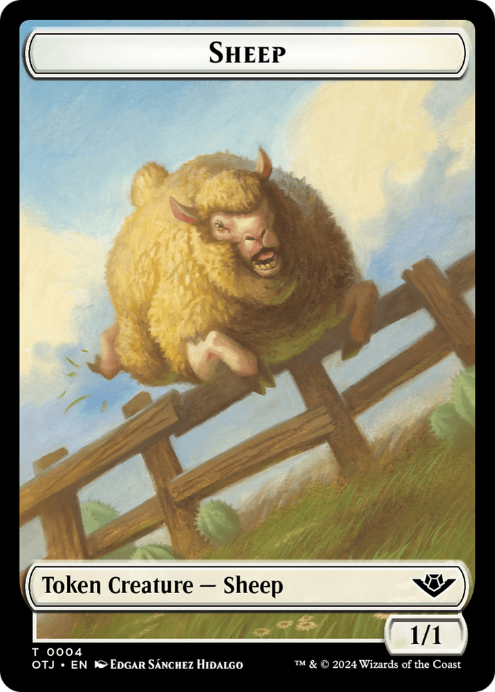 Sheep // Plot Double-Sided Token [Outlaws of Thunder Junction Tokens] Magic: The Gathering