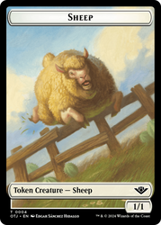Sheep // Plot Double-Sided Token [Outlaws of Thunder Junction Tokens] Magic: The Gathering