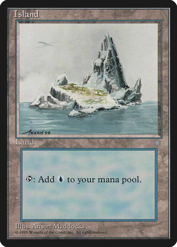 Island (Bird in Top Left / Signature on Left) [Ice Age] Magic: The Gathering