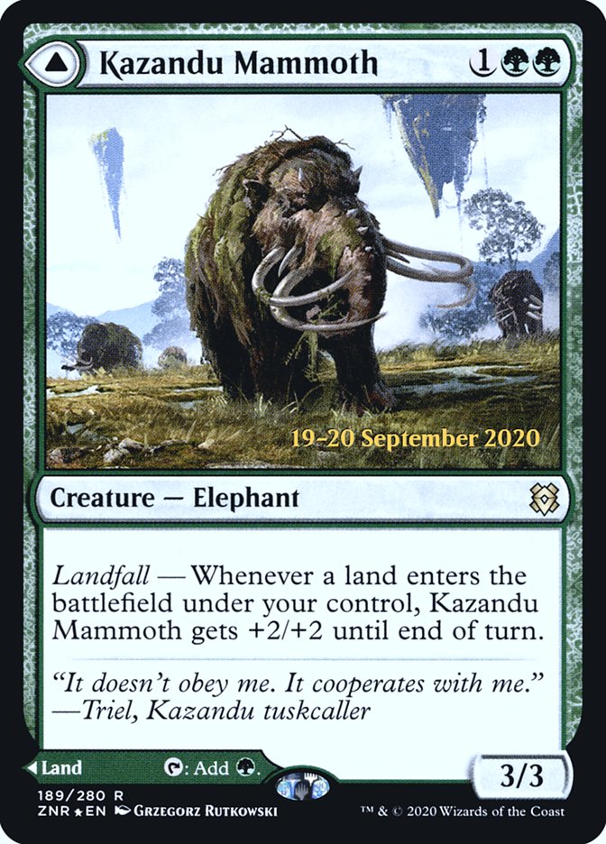 Kazandu Mammoth // Kazandu Valley [Zendikar Rising Prerelease Promos] Magic: The Gathering