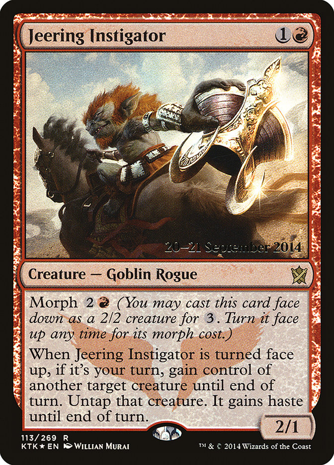 Jeering Instigator [Khans of Tarkir Prerelease Promos] Magic: The Gathering