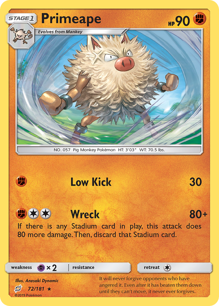 Primeape (72/181) [Sun & Moon: Team Up] Pokémon