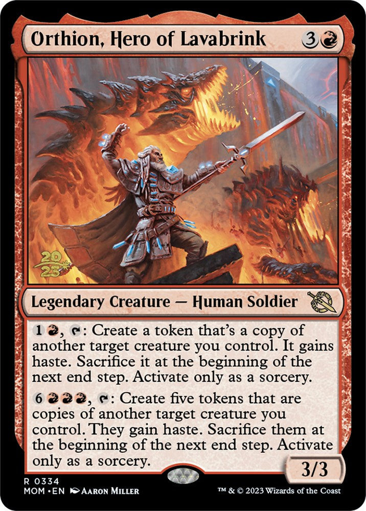 Orthion, Hero of Lavabrink [March of the Machine Prerelease Promos] Magic: The Gathering