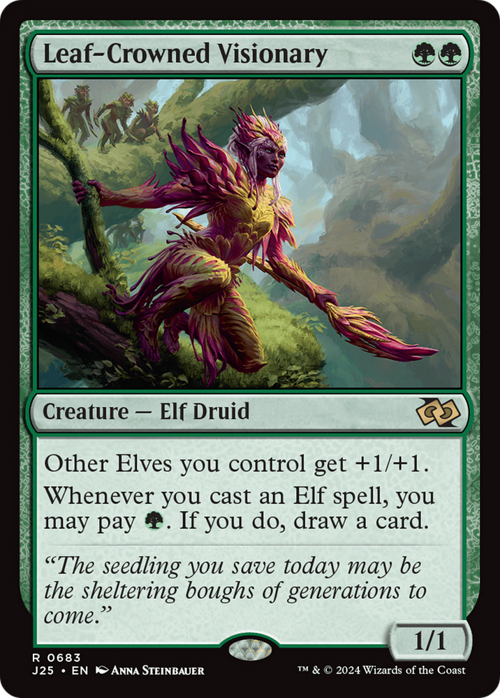Leaf-Crowned Visionary [Foundations Jumpstart] Magic: The Gathering
