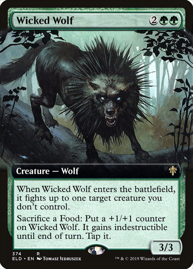 Wicked Wolf (Extended Art) [Throne of Eldraine] Magic: The Gathering