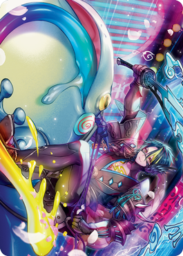 Tatsunari, Toad Rider Art Card [Kamigawa: Neon Dynasty Art Series] Magic: The Gathering