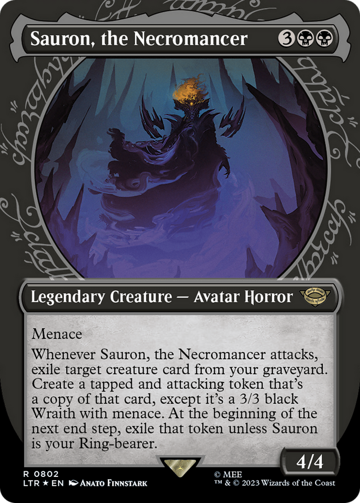 Sauron, the Necromancer (Showcase) (Surge Foil) [The Lord of the Rings: Tales of Middle-Earth] Magic: The Gathering