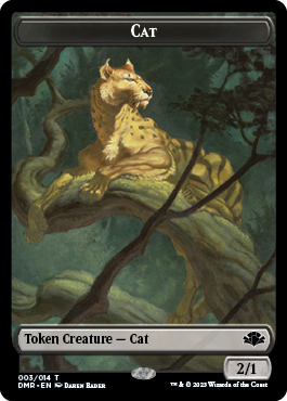 Zombie // Cat (003) Double-Sided Token [Dominaria Remastered Tokens] Magic: The Gathering