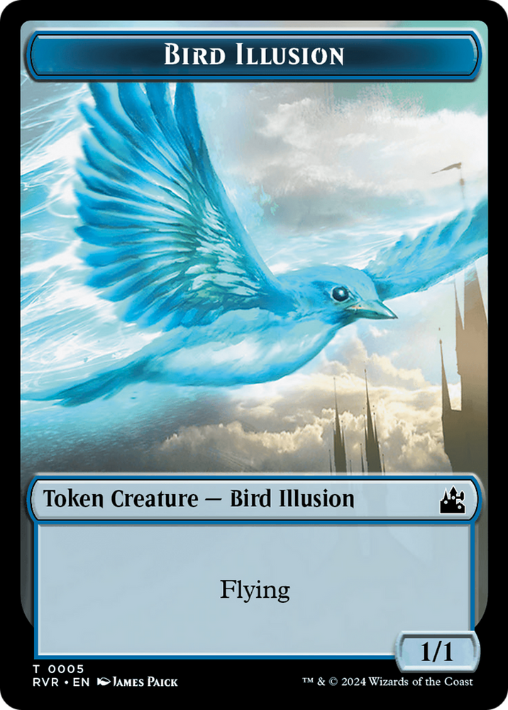 Spirit (0018) // Bird Illusion Double-Sided Token [Ravnica Remastered Tokens] Magic: The Gathering