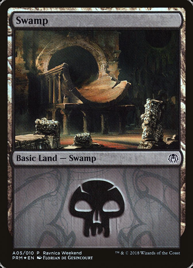Swamp (A05) [Ravnica Allegiance Ravnica Weekend] Magic: The Gathering