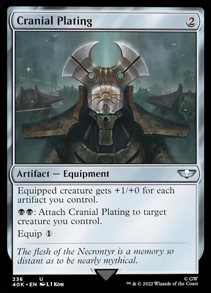 Cranial Plating (Surge Foil) [Warhammer 40,000] Magic: The Gathering