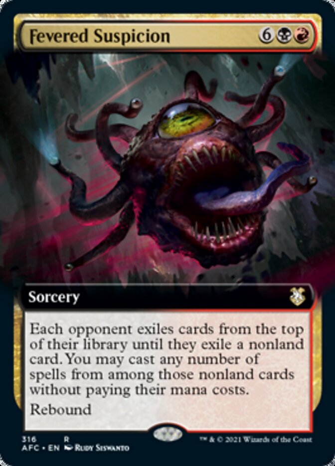 Fevered Suspicion (Extended Art) [Dungeons & Dragons: Adventures in the Forgotten Realms Commander] Magic: The Gathering