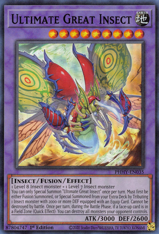 Ultimate Great Insect [PHHY-EN035] Super Rare - Yugioh Cards For Your TCG Needs!