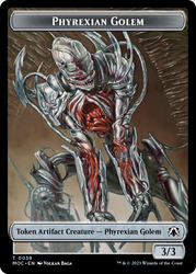 Phyrexian Golem // Construct Double-Sided Token [March of the Machine Commander Tokens] Magic: The Gathering