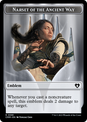 Narset of the Ancient Way Emblem // Wizard Double-Sided Token [Commander Masters Tokens] Magic: The Gathering