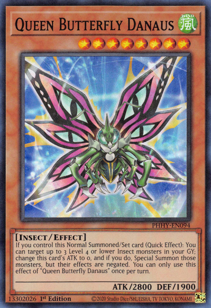 Queen Butterfly Danaus [PHHY-EN094] Super Rare - Yugioh Cards For Your TCG Needs!