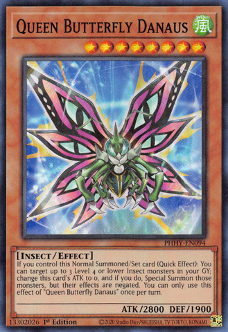 Queen Butterfly Danaus [PHHY-EN094] Super Rare - Yugioh Cards For Your TCG Needs!