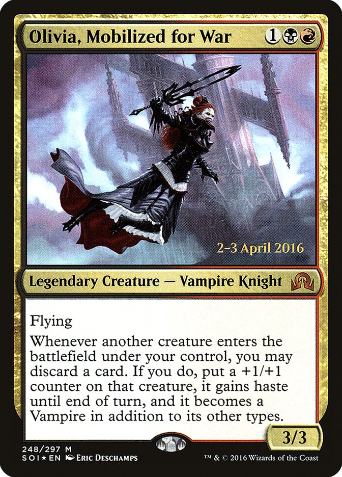 Olivia, Mobilized for War [Shadows over Innistrad Prerelease Promos] Magic: The Gathering