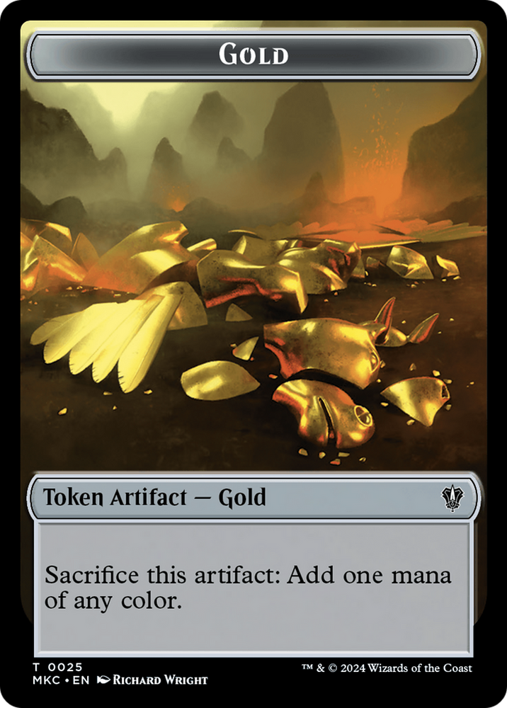 Gold // Treasure Double-Sided Token [Murders at Karlov Manor Commander Tokens] Magic: The Gathering