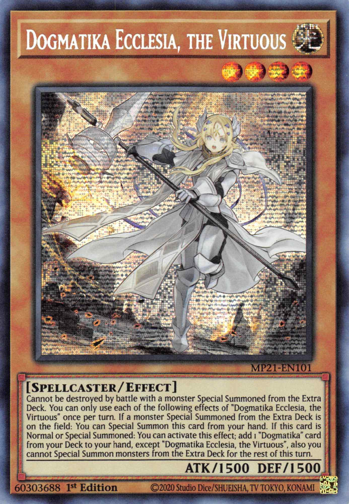 Dogmatika Ecclesia, the Virtuous [MP21-EN101] Prismatic Secret Rare - Yugioh Cards For Your TCG Needs!