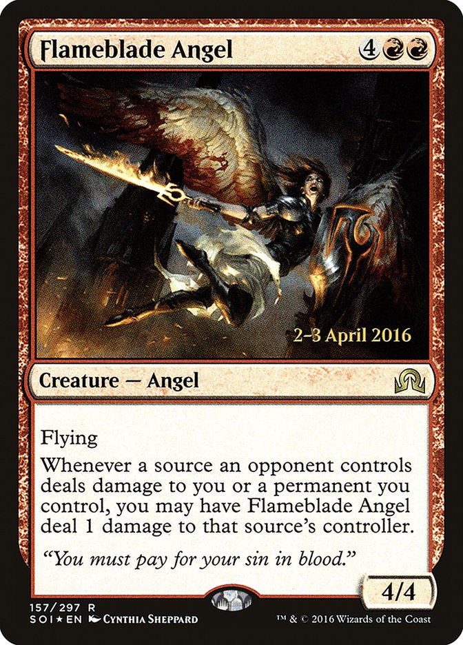 Flameblade Angel [Shadows over Innistrad Prerelease Promos] Magic: The Gathering