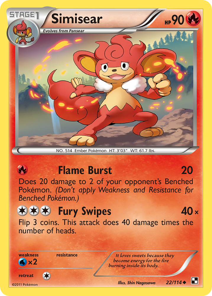 Simisear (22/114) [Black & White: Base Set] Pokémon