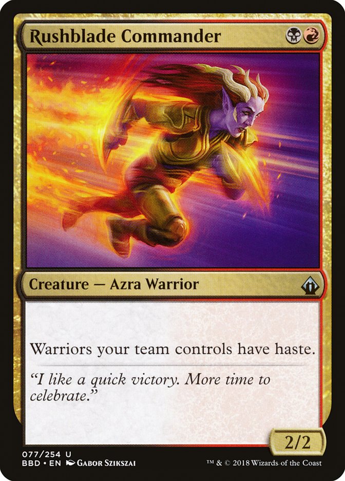 Rushblade Commander [Battlebond] Magic: The Gathering